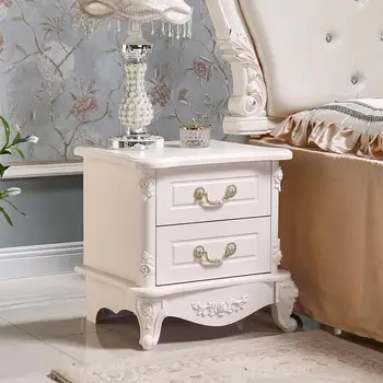 Популярная прикроватная тумбочка в европейском стиле, белая краска цвета слоновой кости, простая современная прикроватная тумбочка для спальни, шкаф для хранения, criado mudo для хранения