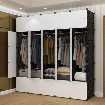 Шкаф Пластиковый Штабелируемый органайзер Современные шкафы для хранения большой емкости Вертикальный шкаф для хранения одежды для гостиной