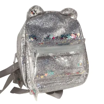 Серебряные кошачьи ушки, Мини-рюкзак с блестящей розовой подвеской в виде звезды с блестками, bolsas de mujer