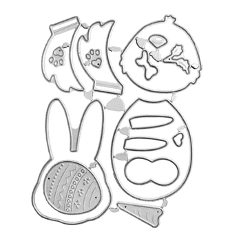 Пасхальный кролик Цыпленок Металлические режущие штампы Трафарет для скрапбукинга Альбом 