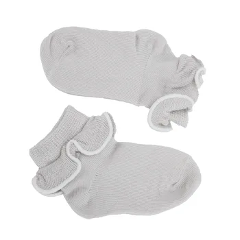 3 пары модных хлопковых носков для маленьких девочек с рюшами по краю для ребенка 0-1 лет