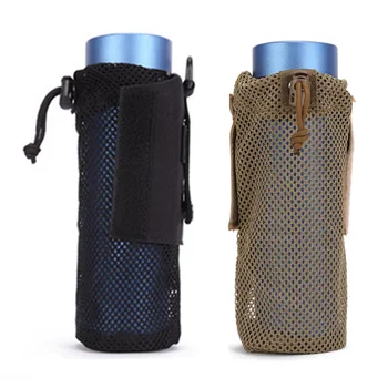 Сумка для бутылки с водой для велоспорта на открытом воздухе, тактический держатель Molle, сумка для хранения, складная сетчатая сумка для бутылки с водой для рюкзака