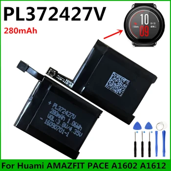 Оригинальный Новый Аккумулятор PL372427V 280 мАч для Ремонта Спортивных Смарт-часов Huami AMAZFIT PACE A1602 A1612 Аккумуляторные Батареи