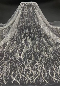 Африка Морден, Вышитая Тюлевая сетка С бисером, Роскошное французское Сетчатое кружевное Вечернее Свадебное платье