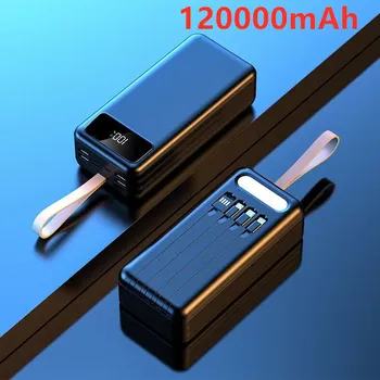 Портативный Мобильный Банк Питания 120000 мАч с 4 USB LED Цифровым Дисплеем Внешнее Зарядное Устройство Powerbank для Xiaomi Samsung iPhone