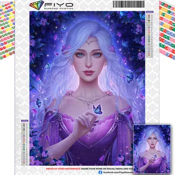 5D Diy Алмазная живопись Портрет цветочницы, полная алмазная вышивка, мозаика из бабочек, картина из горного хрусталя, домашний декор