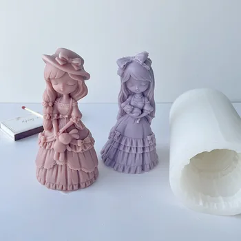Форма Для Украшения Куклы Из Гипса Для Ароматерапии, Форма Для Нанесения Клея DIY Doll Photo Candle Mold