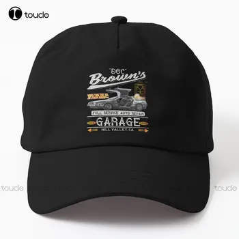 Гараж для ремонта автомобилей Doc Brown'S, Папина шляпа Delorean, черные шляпы, модные хлопковые кепки в стиле хип-хоп, изготовленные на заказ, забавные красочные спортивные кепки на открытом воздухе