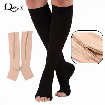Компрессионные носки на молнии, носки для велоспорта, сжигающие жир, Носки для бега, женские Тонкие носки для ног Спящей красавицы, носки для профилактики варикозного расширения вен