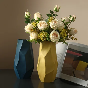 Скандинавская креативная керамическая ваза цветочная композиция для гостиной легкая роскошная геометрия ТВ-шкафа большой обеденный стол украшение дома