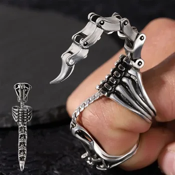 НОВОЕ Подвижное кольцо в виде хвоста Скорпиона, Готическое кольцо для суставов пальцев, кольца для активности в стиле панк-рок, кольцо для косплея на Хэллоуин