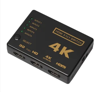 4K HDMI-совместимый Переключатель-Разветвитель Mini HDMI-совместимый Переключатель 2160P 5 Портов С ИК-Пультом Дистанционного Управления Hub Для HDTV DVD TV BOX