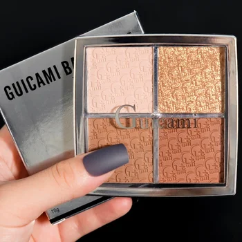 GUICAMI 4-цветная палитра для подсветки Перламутровых румян для контура лица Все в одном Стойкие Водостойкие тени для макияжа Косметическое средство