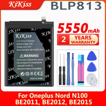 KiKiss Сменный аккумулятор BLP813 емкостью 5550 мАч для One Plus Oneplus Nord N100 BE2011, BE2012, BE2015
