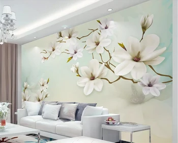 Обои на заказ, ручная роспись ветвей орхидеи, фрески на фоне телевизора, домашний декор, фрески в гостиной, спальне, 3D обои