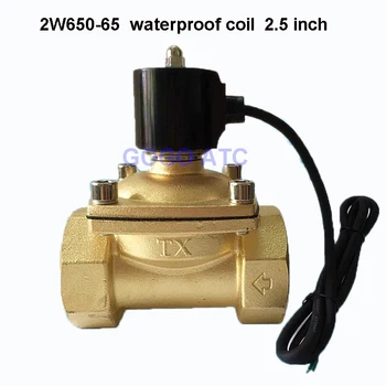 2,5-дюймовый водонепроницаемый электромагнитный клапан 2W650-65 с подводной пружиной для прыжка электромагнитный клапан полностью медный водяной клапан газовый клапан DN65