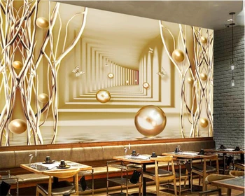 большие 3D-обои wellyu на заказ, пушистая золотая бабочка, золотое дерево, современный объемный фон для стен, 3D-обои