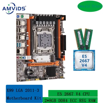 Комплект материнской платы X99 LGA 2011-3 X99 с процессором Intel Xeon E5 2667 V4 и комбинированным набором памяти 2 * 8 ГБ DDR4 2133 МГц ECC REG SATA3.0 USB3.0
