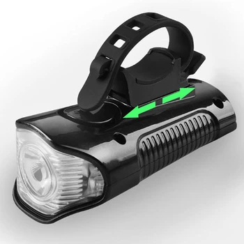 Фонарь для ночной езды на велосипеде Велосипедный фонарик Сильный свет Передняя лампа Водонепроницаемый USB Перезаряжаемый С таблицей кодов звукового сигнала
