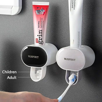 Креативный автоматический дозатор зубной пасты для детей, Соковыжималки для зубной пасты, Пыленепроницаемая настенная подставка, Набор аксессуаров для ванной комнаты