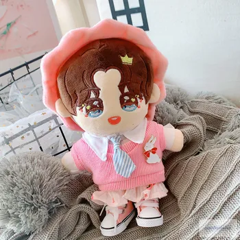 кукла 20 см Плюшевая кукольная одежда Прекрасный жилет галстук пальто костюм Мягкие игрушки Куклы Аксессуары для корейских кукол Kpop EXO Idol