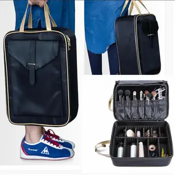 Профессиональная косметичка, сумка-органайзер, косметический чемодан, косметичка Bursh, 5 слоев, рюкзак для макияжа, Большая косметичка