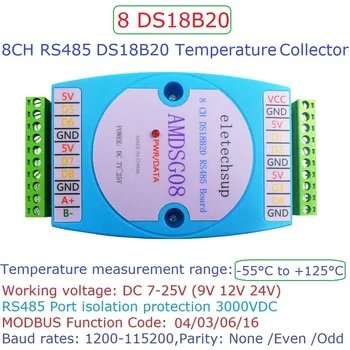 8 Модуль сбора данных о температуре DS18B20/коммуникация RS485 MODBUS RTU заменит WP3066ADAM