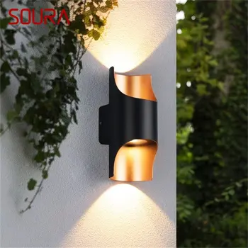 Современный уличный настенный светильник SOURA, водонепроницаемый IP65, простой светодиодный светильник для дома, веранды, балкона, виллы