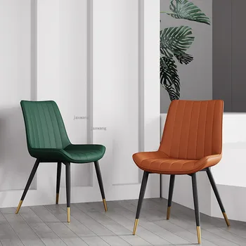 Современный обеденный стул Мебель для домашней кухни Nordic Light Роскошные стулья для столовой, индивидуальное Кресло для отдыха с высокими ножками и спинкой