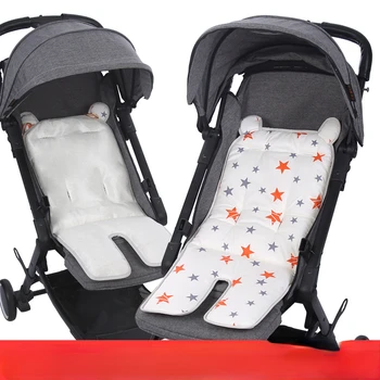 Хлопчатобумажная подушка для сиденья детской коляски, Мягкий матрас из шелка льда, подстилка для детской коляски, аксессуары для колясок