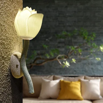 ZK30 творческий китайский настенный светильник украшения спальни ночники гостиная балкон лестница коридор лампы Дзен Лотос настенный светильник