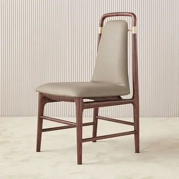 Обеденный стул из массива дерева, Итальянский обеденный стул из массива дерева, стул для отдыха, современный минималистичный Легкий Роскошный твердый стул