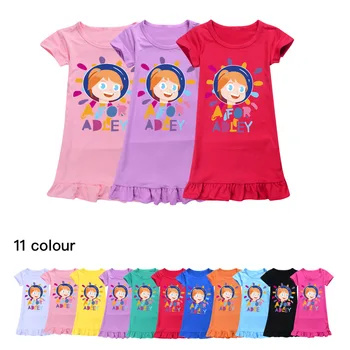 ночная рубашка для Адли, пижамные платья для маленьких девочек, детская ночная рубашка с героями мультфильмов, домашняя одежда, удобная одежда для сна для детей.