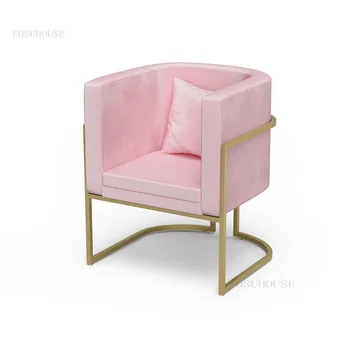 Обеденные стулья в скандинавском стиле, Минималистичная Мебель для столовой, Легкое роскошное кресло для маникюрного салона, Современная мягкая спинка, Креативный Одноместный стул
