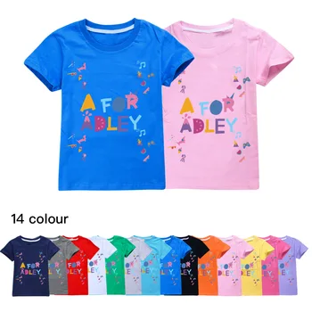 Детская футболка Для девочек, Футболка с рисунком Адли, Милая детская футболка Harajuku 3D с принтом, Летняя хлопковая футболка с коротким рукавом