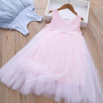Летняя мода для девочек, большая юбка, подарочное платье на День рождения 2023, новое детское платье из пряжи Sweet Princess Pengpeng