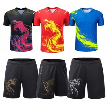 Новые майки для настольного тенниса с китайским драконом, Шорты Для мужчин, Женщин, детский костюм для настольного тенниса, одежда для настольного тенниса, футболки для настольного тенниса