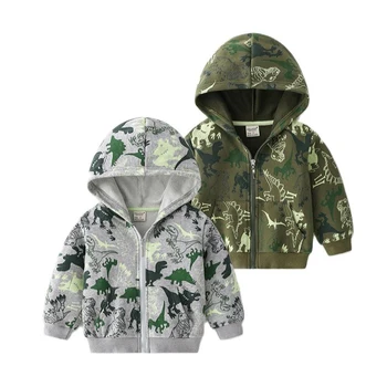 Детское пальто для малышей от 18 м до 7 лет, весенне-осенняя камуфляжная верхняя куртка, толстовка на молнии для мальчиков