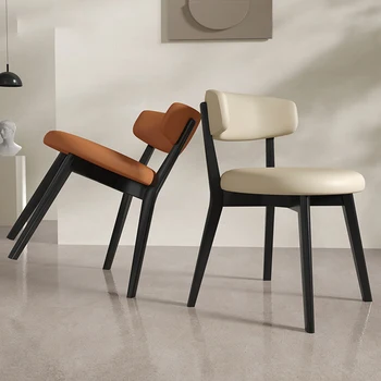 Современные скандинавские роскошные стулья для столовой, Удобные кожаные обеденные стулья для балкона, барные стулья, Мягкая мебель для дома Cadeiras