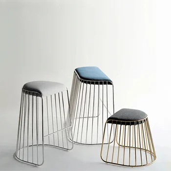 Креативная дизайнерская мебель, индивидуальный низкий стул из нержавеющей стали, скандинавские производители барных стульев