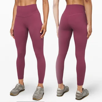 Женские брюки для фитнеса LuLu Running Street Yoga, брюки для бодибилдинга, леггинсы, спортивные штаны для йоги в обтяжку с высокой талией