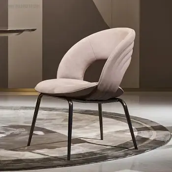 Итальянский легкий Роскошный обеденный стул, Домашний дизайнер из нержавеющей стали, туалетный столик для спальни, кафе, офис продаж высокого класса, Радужный стул