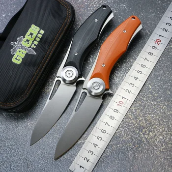 Складной нож Green Thorn Dark Flipper D2 Blade G10 Титановая ручка для выживания на открытом воздухе Охота Кемпинг Инструменты для выживания фруктов EDC