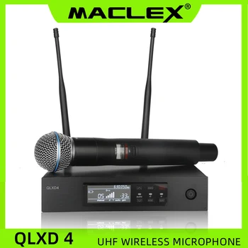 Maclex QLXD4 Высококачественная Профессиональная Беспроводная Микрофонная Система UHF с двойным Истинным разнообразием Для Сценических выступлений Beta 58 SM Mic