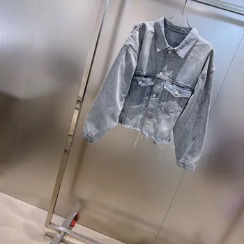 Джинсовая куртка классического дизайна с кисточками, повседневная модная новинка осеннего сезона 2023