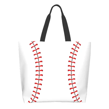 Бейсбольная очень большая сумка для продуктов, многоразовая сумка для покупок, сумка для хранения в путешествиях, легкие моющиеся сумки через плечо, сумочка