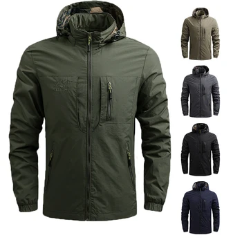 Повседневная мужская куртка в стиле милитари, весна-осень, мужская ветровка 2023 outdoor, тактическое ветрозащитное пальто, Дышащая куртка-бомбер, мужские топы