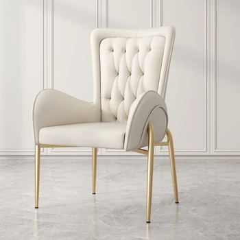 Скандинавский Кожаный обеденный стул современное кресло роскошный дизайн отеля белое кресло для приема гостей коммерческая мебель для ресторана диван-кресло