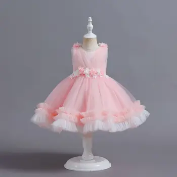 Детское платье, пушистый газ, платье для торта, платье принцессы, девушки с цветами