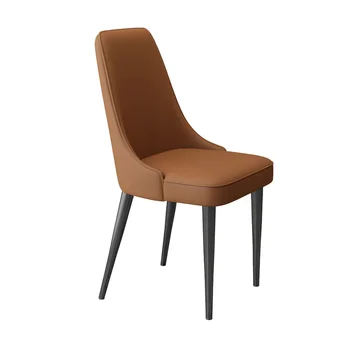 Обеденный стул из искусственной кожи, простой стул для отдыха, стул со спинкой, мебель для дома в Северной Европе с подлокотником